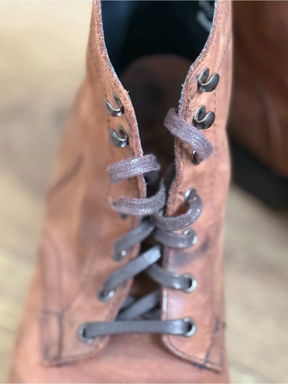Thursday Captain Boots Men 10.5 Terracotta Brown Leather Cap Toe Lace Up